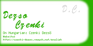 dezso czenki business card